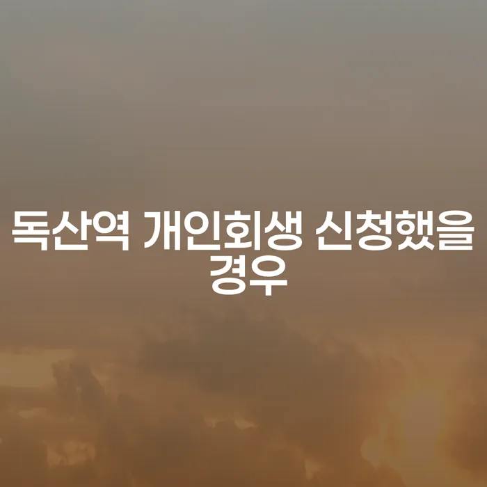 독산역 개인회생 신청했을 경우
